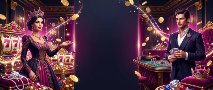 Crowns and gemstones inside a royal treasury